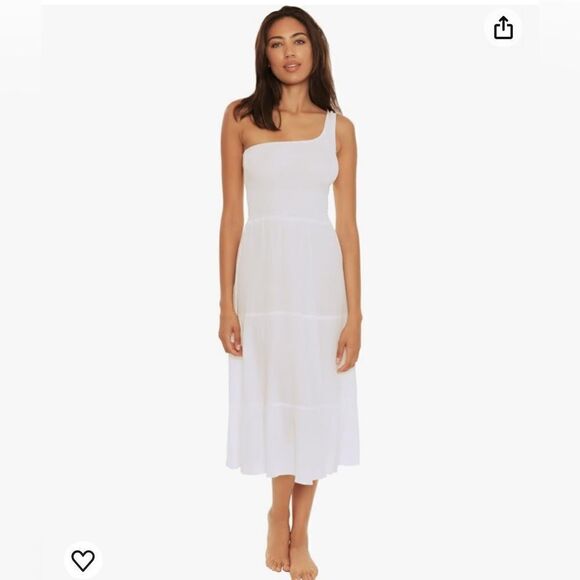 BECCA Dresses & Skirts - Becca by Rebecca Virtue
Ponza Crinkled Rayon Asymmetrical Dress Cover-Up White